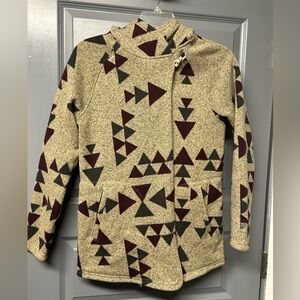 The North Face Crescent wrap fleece jacket. Sherpa lining.,Aztec print size Med